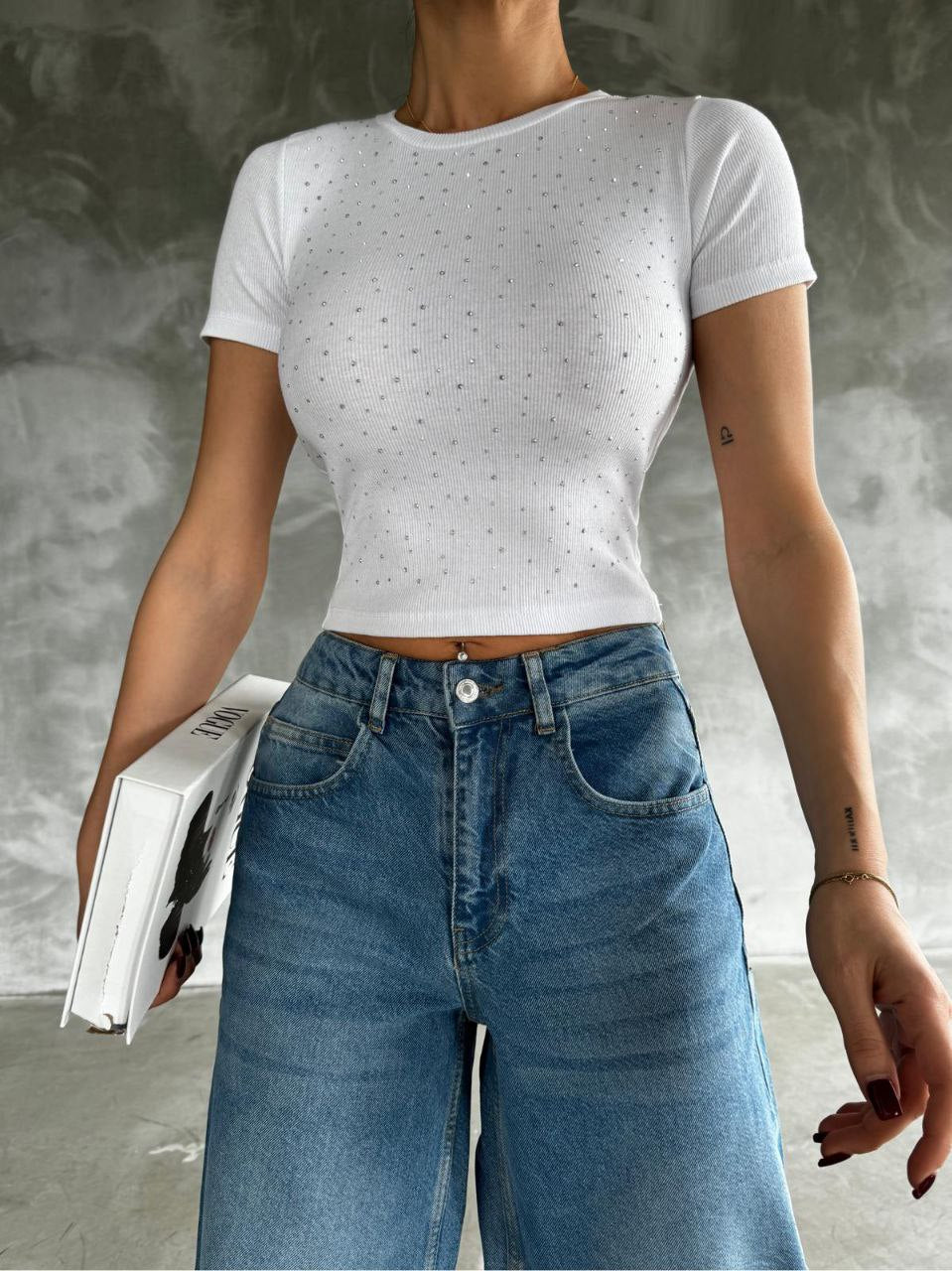 KARKORŞE KUMAŞ TAŞ BASKILI T-SHIRT