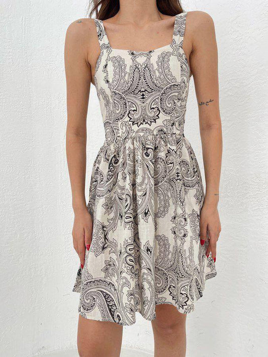 ZARA MARKA DESENLİ ELBİSE